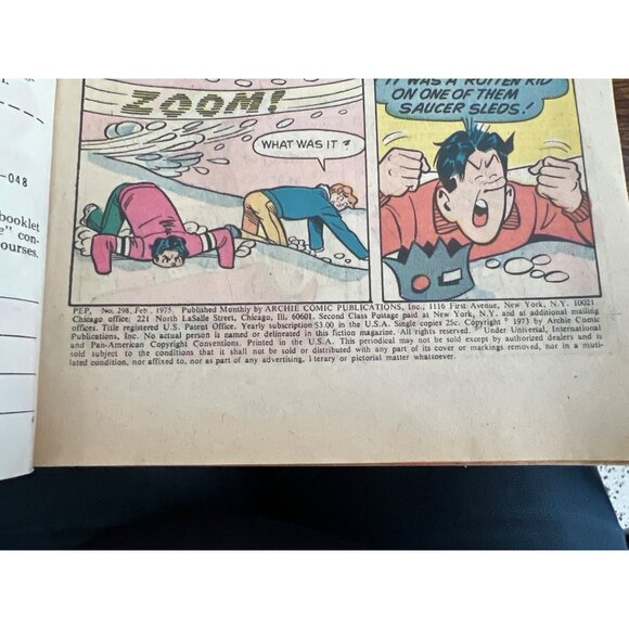 Vintage Pep Archie Comics #298 February 1975 Vintage Comic Book Boarded Bagged - Picture 5 of 6